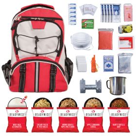 64 Piece Survival Back Pack (Red)