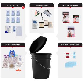 3 Person Necessity Survival Kit, Bucket and Lid
