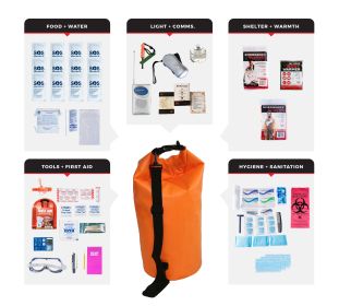1 Person Essential Survival Kit (Option: Dry Bag)