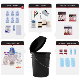2 Person Necessity Survival Kit (Option: Bucket and Lid)
