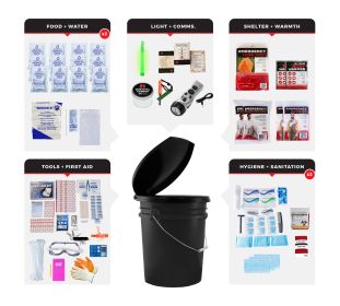 2 Person Comfort Survival Kit (Option: Bucket and Lid)