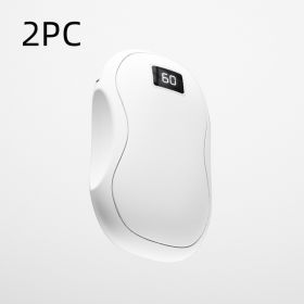 Large Capacity Double-sided Heating Digital Display USB Charging Portable Hand Warmer (Option: N20 White-2PCS)